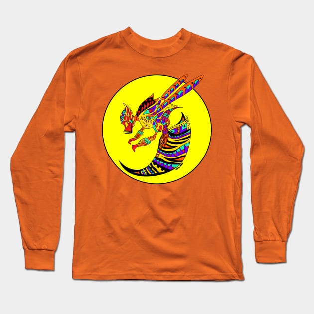 killer bee in warning yellow art Long Sleeve T-Shirt by jorge_lebeau